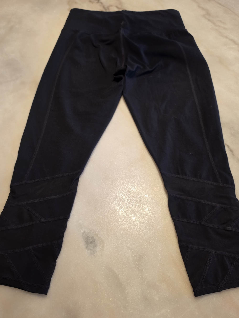 Athleta Black Capri Leggings with Paneled Detailing
